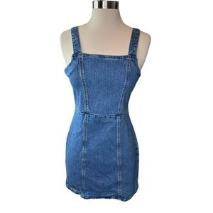 Art Class Jean Dress Girls Denim Strappy Stretchy Short Zip Closure Extra Large